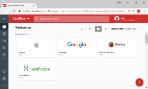 Våra lösenord till Apple, Google, Firefox och Hemfixare ligger ett krypterat Lastpass-arkiv.